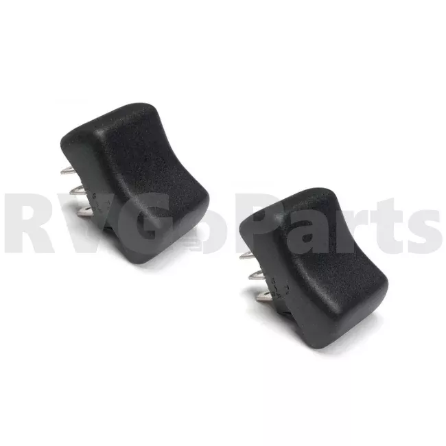 2-Pack RV Rocker Switch On/Off/On Black 3-Prong 135740-04-04A