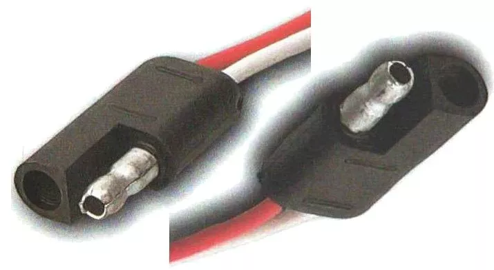 2 Pole Molded Trailer Connector 12 Inch - 1 or 10 Pack
