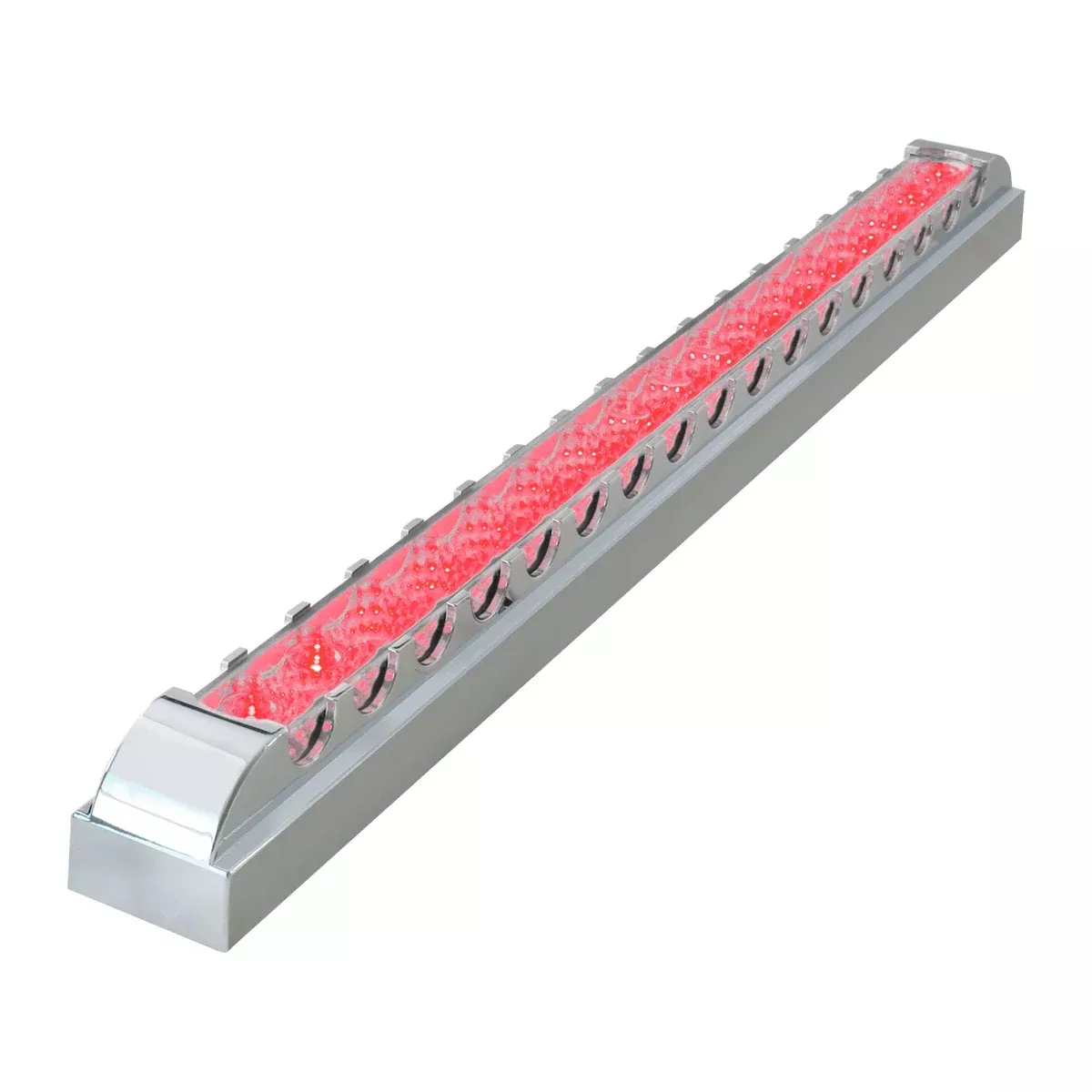 20″Red LEDS Clear LensSpyder Series Single Row Light Bar With Chrome Bezel