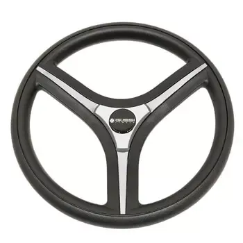 2004-Up Club Car Precedent – Gussi Italia Brenta Black and Silver Steering Wheel