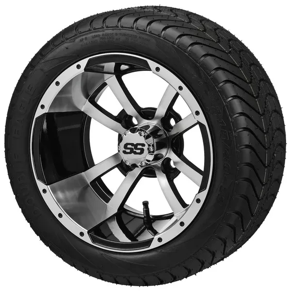 215/35-12 LSI Elite on "Type 7" Machined/Black Wheel