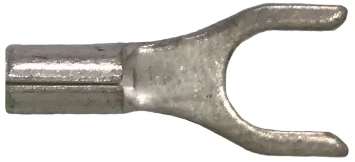 22-18 AWG Non-Insulated Spade Terminals - Tin-Plated Copper - 1/4" Stud - 100 or 1000 Pack - Made in USA