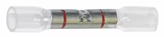 22-18 AWG Red Heat Shrink Butt Connectors - Clear Crimp Terminals - 10 to 500 Pack - Made in USA