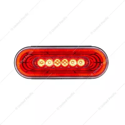 22 LED 6" Oval Abyss Light (Stop, Turn & Tail) - Red LED/Clear Lens