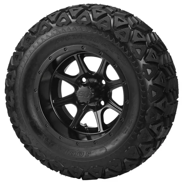23x10.50-12 Black Trail on "Type 8" Matte Black Wheel