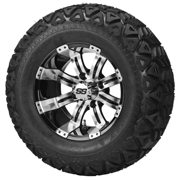 23x10.50-12 Black Trail on "Type 9" Machined/Black Wheel
