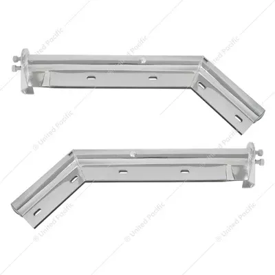 28" Chrome 45-Degree Angled Mud Flap Hangers - 1-1/8" Bolt Pattern (Pair)