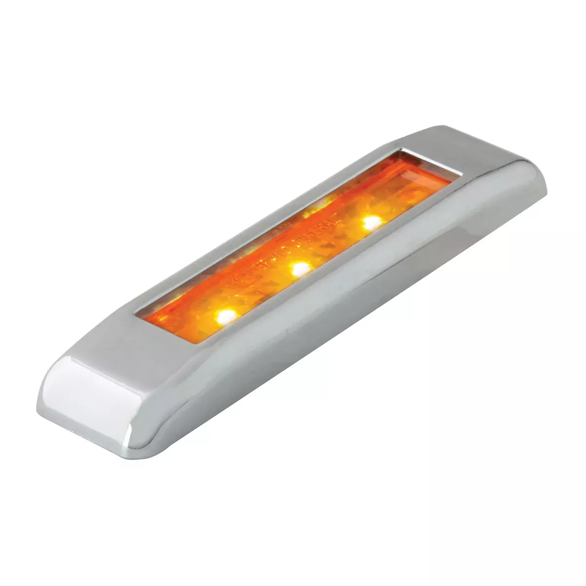 3 1/2″ Ultra Thin Amber LED Amber lens Marker & Clearance Light With Chrome Plastic Bezel