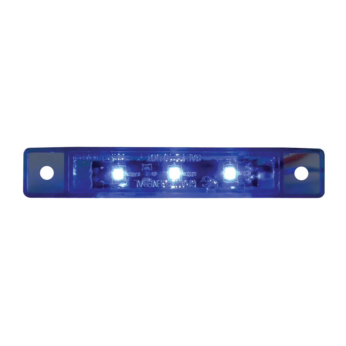 3 1/2" Ultra Thin Blue Blue 3 LED Light With Chrome Bezel
