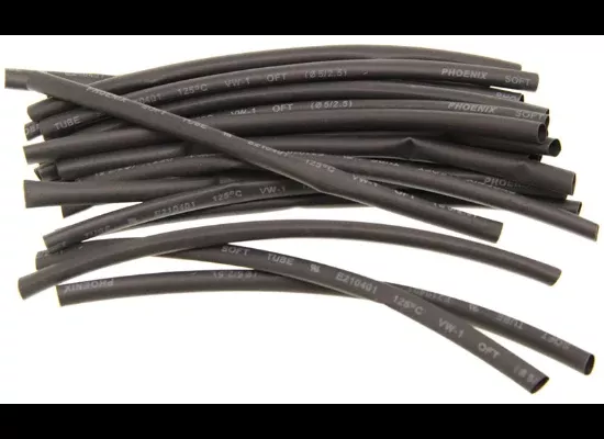 "3/16" x 6" Black 2:1 Heat Shrink Tubing