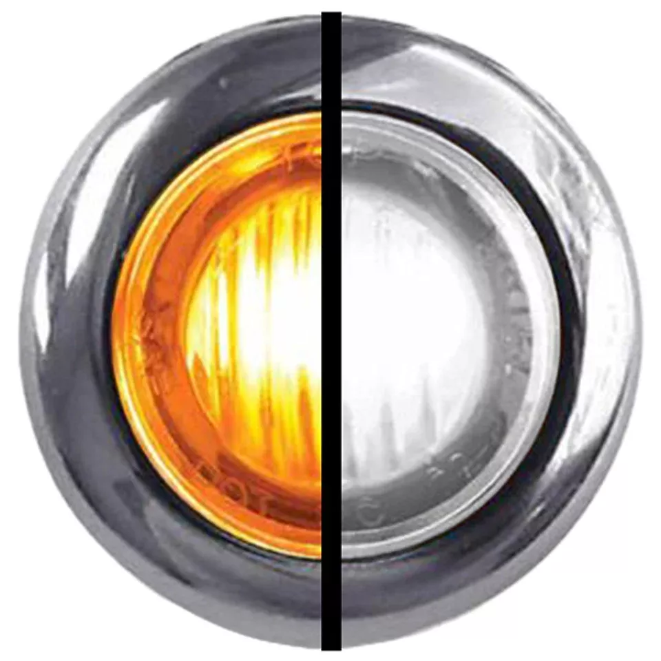 3/4" Amber White Watermelon Light With Clear Lens
