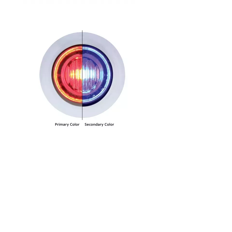3/4" Red Blue Watermelon Light With Clear Lens