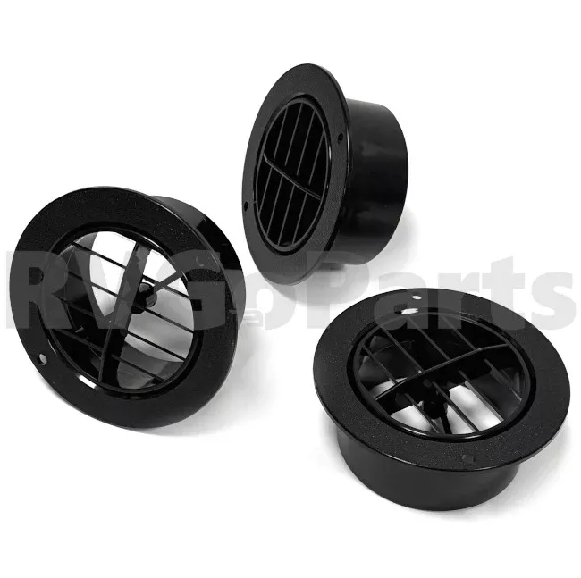 3-Pack RV Outlet Defroster Louver Vent w/ 3" Adapter 157225-02-01A