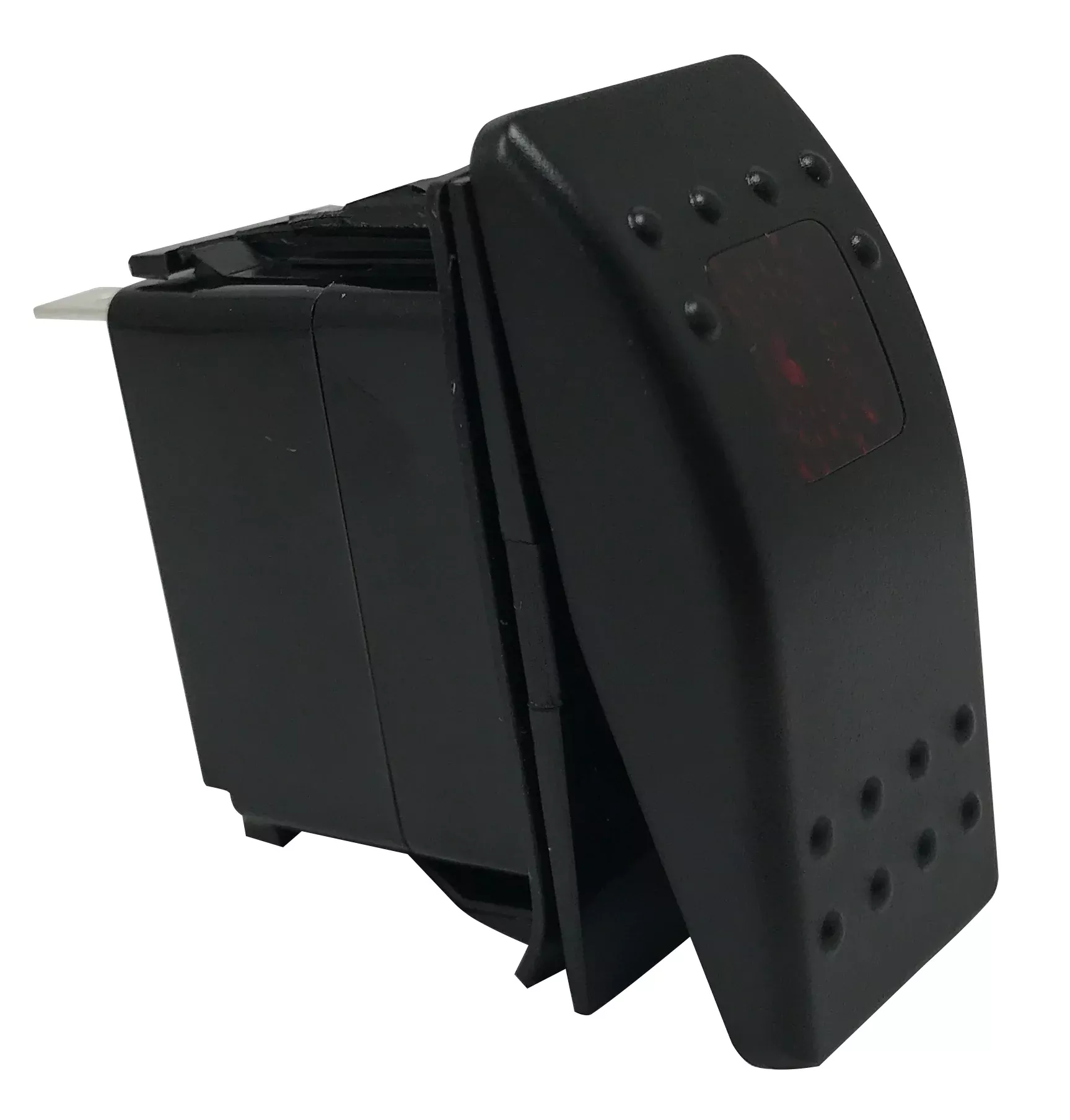 3-Pin Black Panel Mount Red LED Switch - ON / OFF