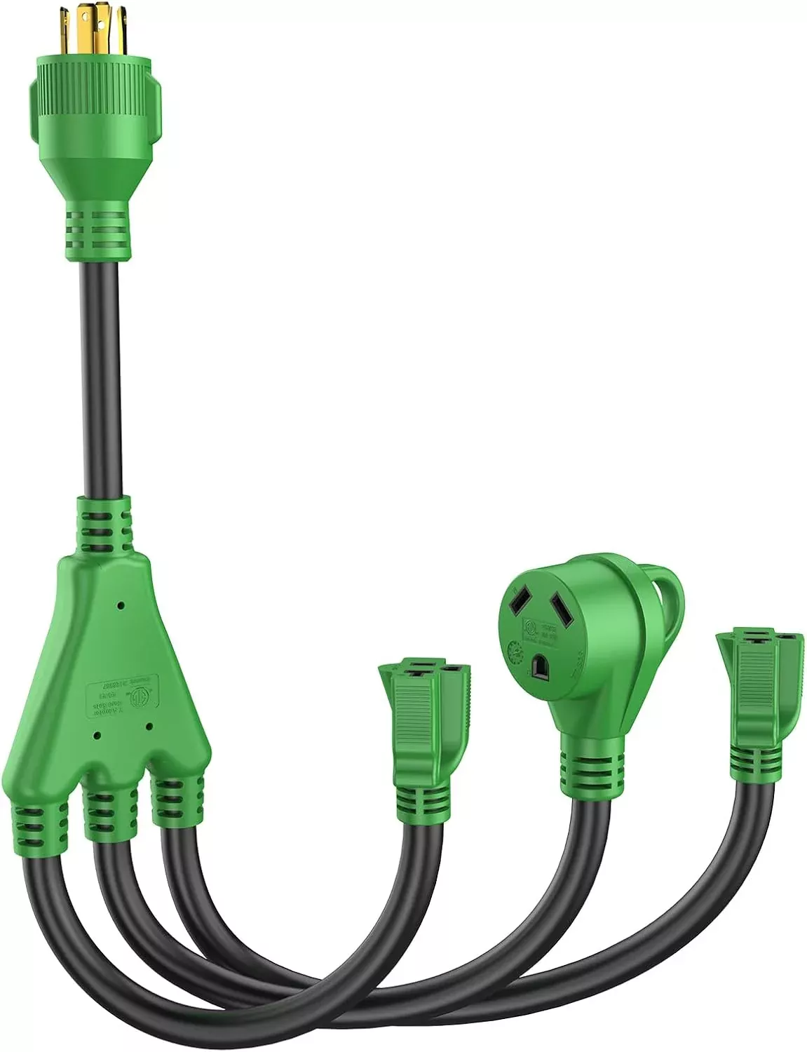 3-Way Generator Adapter - L14-30P to 1 x TT-30R + 2 x 5-20R
