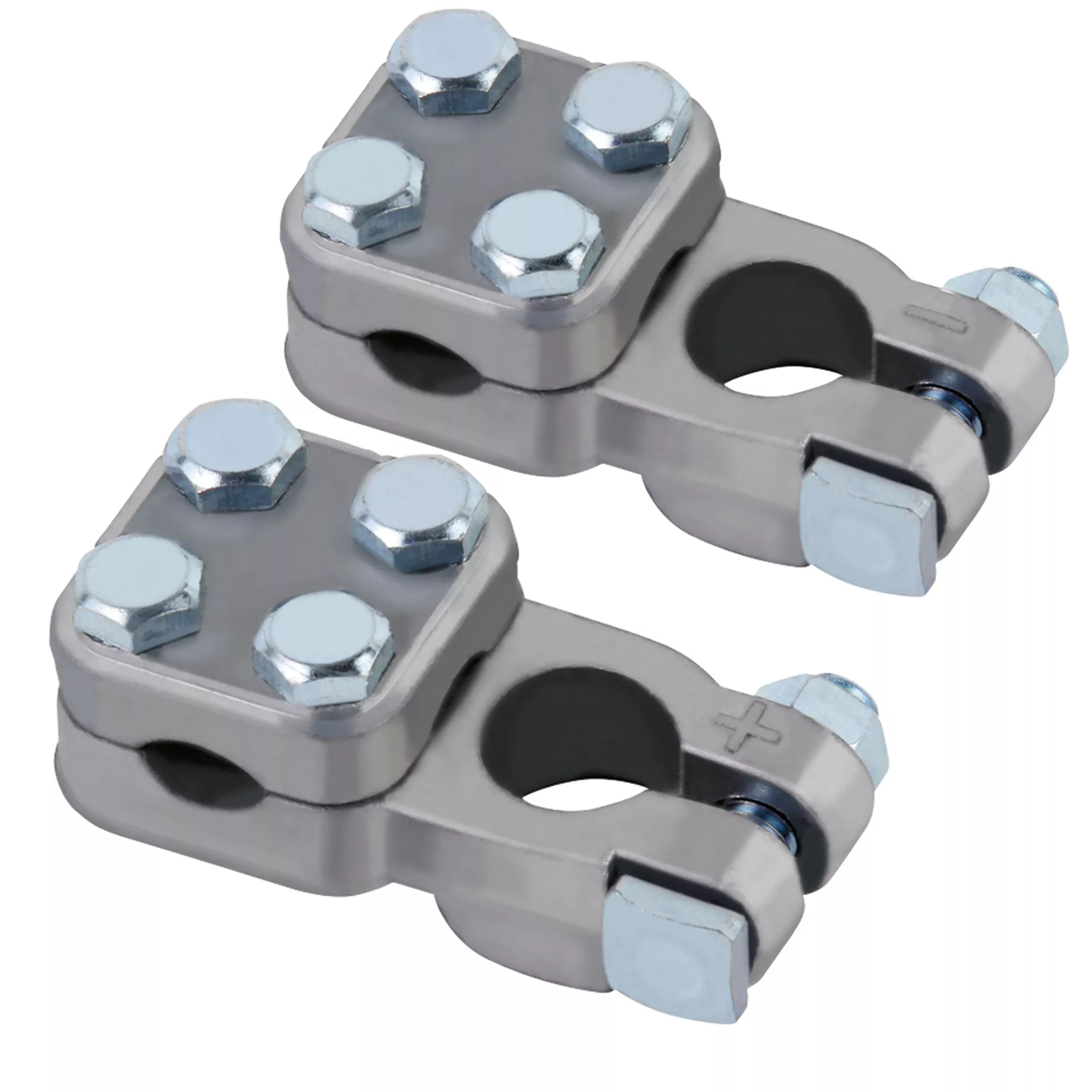 3-Way Top Post Battery Terminals for 2-4/0 Gauge Cables - Positive & Negative Set