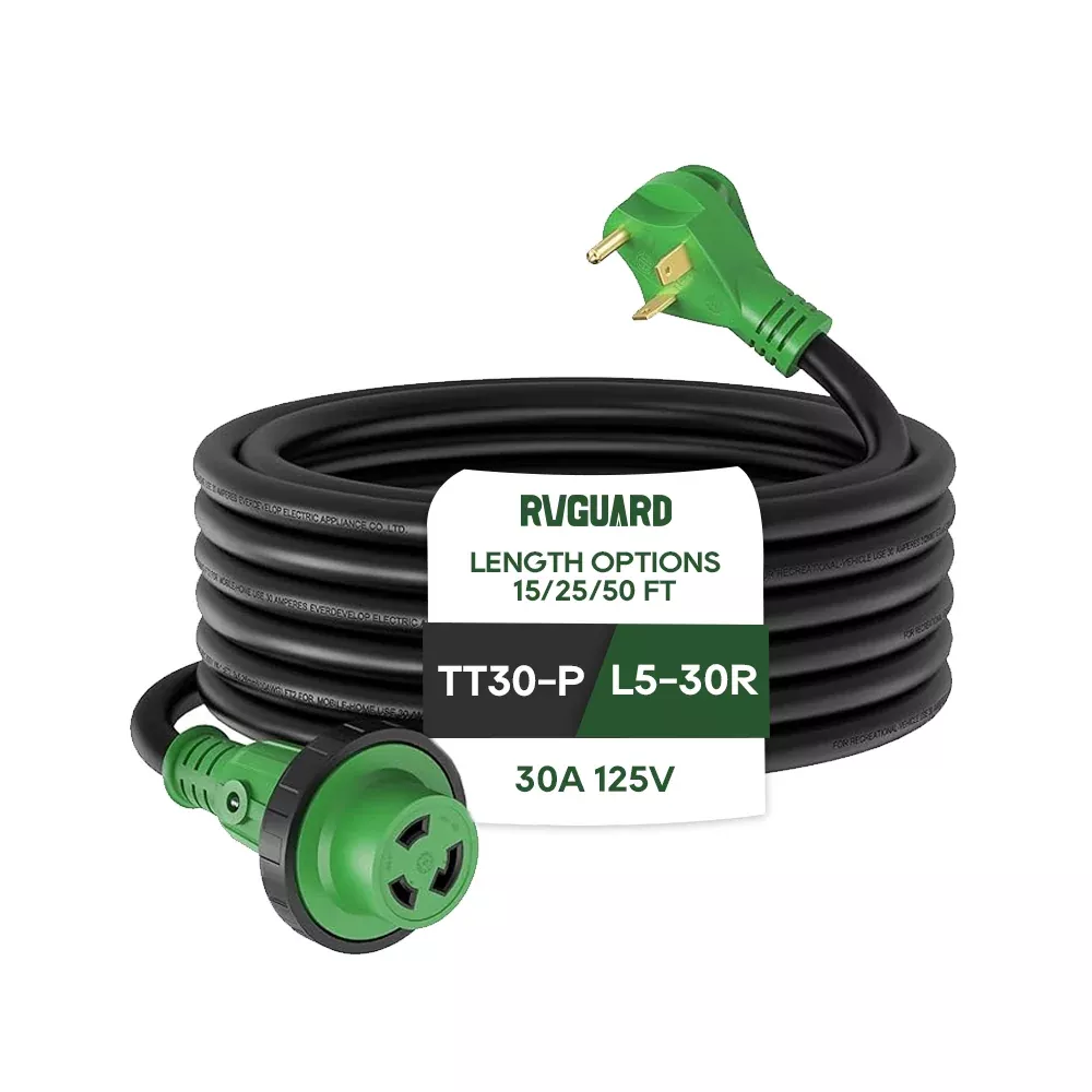 30 Amp RV Extension Cord with Locking Connector - TT-30P to L5-30R