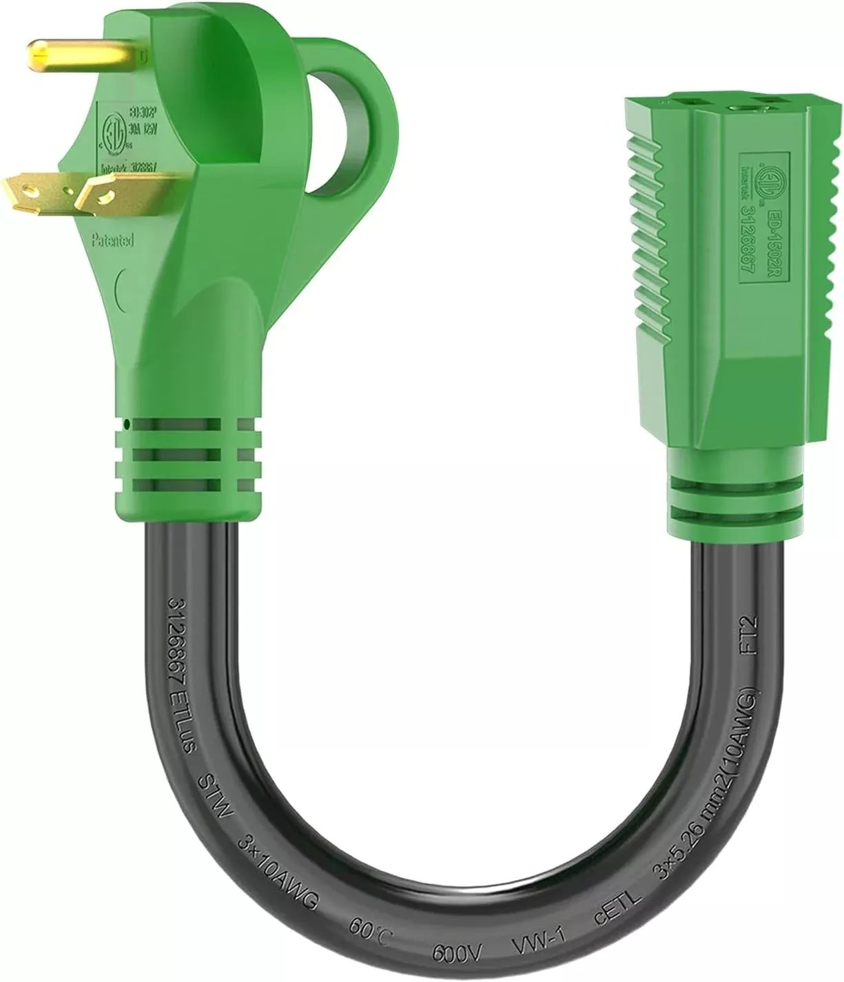 30 Amp to 15 Amp RV Power Adapter Cord - TT-30P to 5-15R
