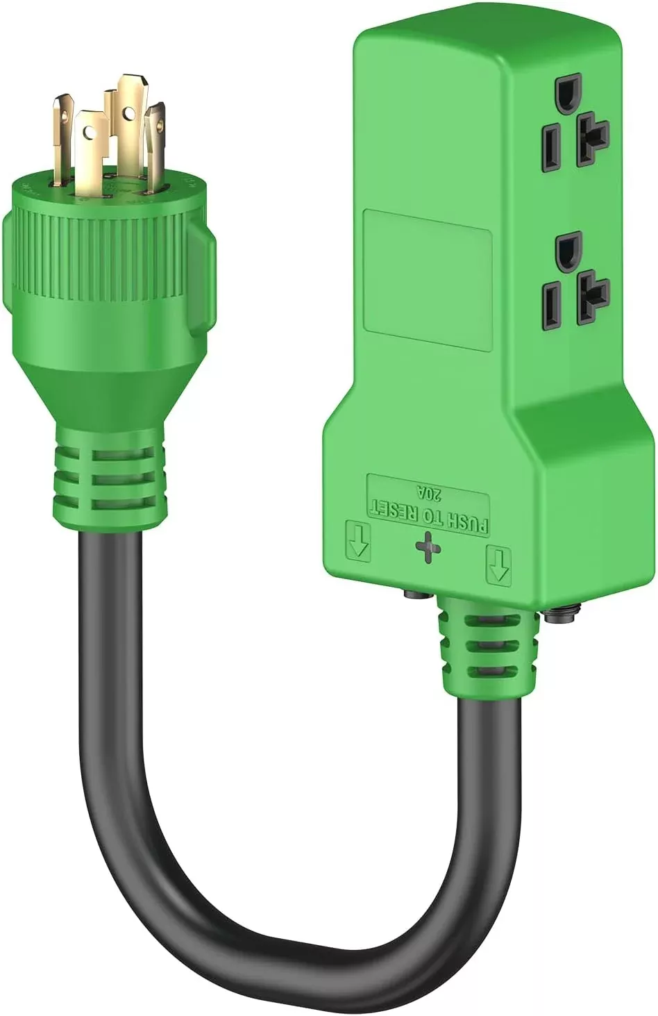 30 Amp to 20 Amp RV Distribution Adapter Cord - L14-30P to 4x 5-20R