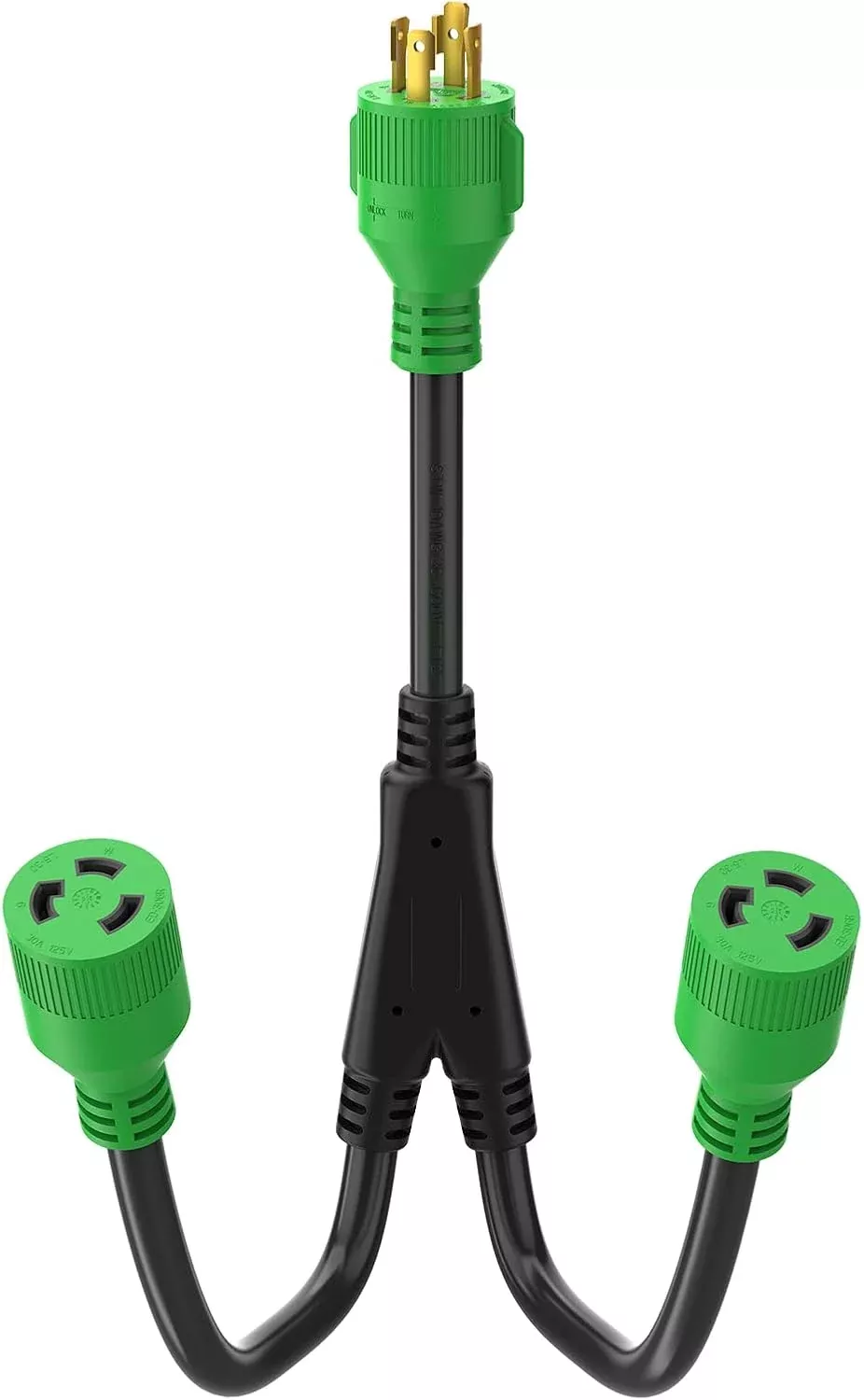 30 amp to 30 amp Generator Splitter Adapter - L14-30P to Dual L5-30R