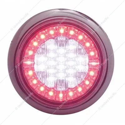 38 LED Euro Style Flange Mount Light (Stop, Turn & Tail) - White LED/Red LED/Clear Lens