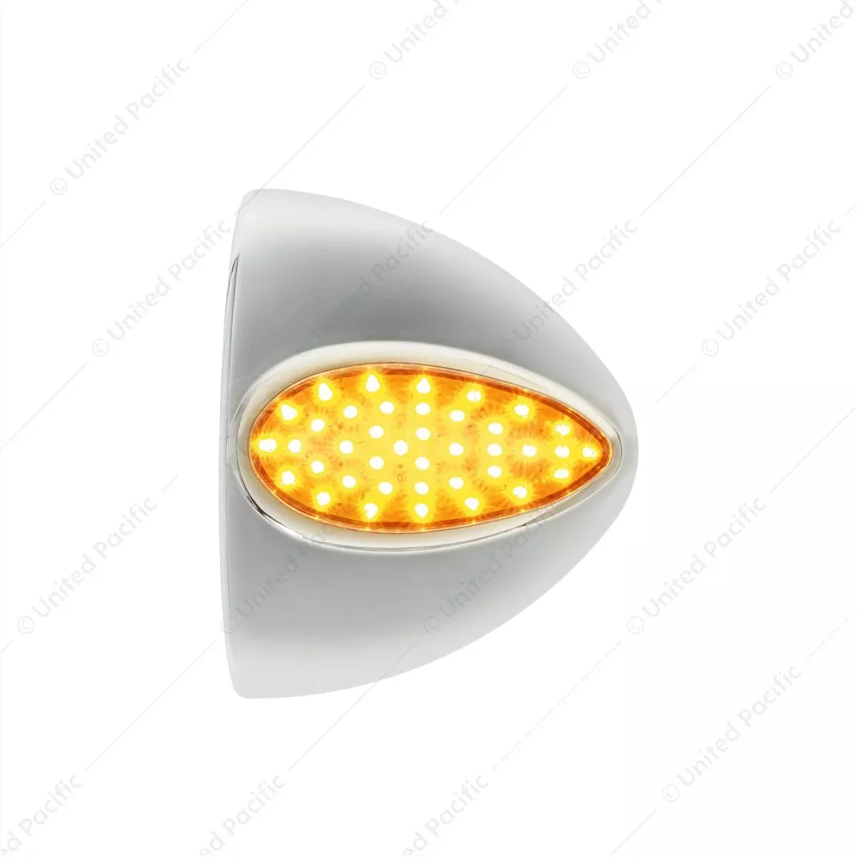 39 LED Teardrop Headlight Turn Signal Light Cover For Peterbilt - Amber LED/Clear Lens