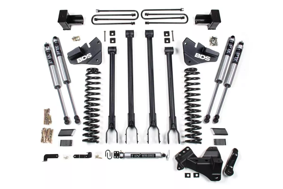 4" 4-LINK LIFT KIT W/ FOX 2.0 SHOCKS 17-19 F-350 4WD DUALLY DIESEL-BDS1577FS