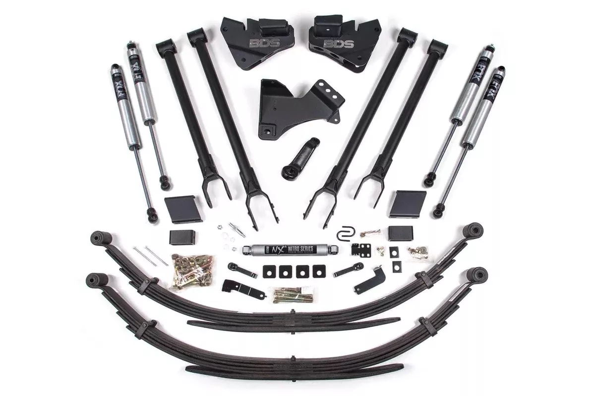 4" 4-LINK LIFT KIT W/ FOX 2.0 SHOCKS 17-19 S/DUTY 4WD DIESEL-BDS1555FS