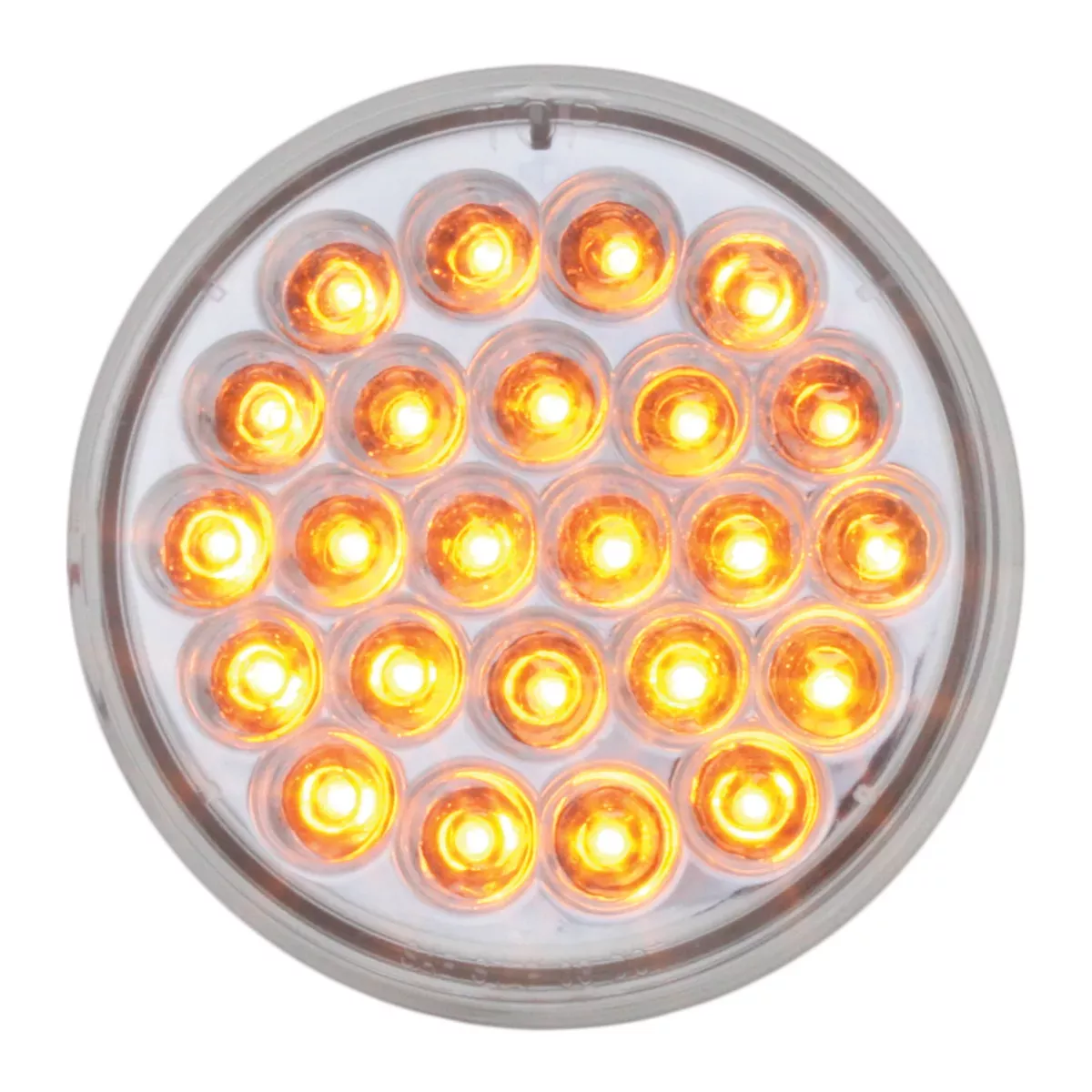 4" Pearl 24 LED Amber Clear Sealed Light