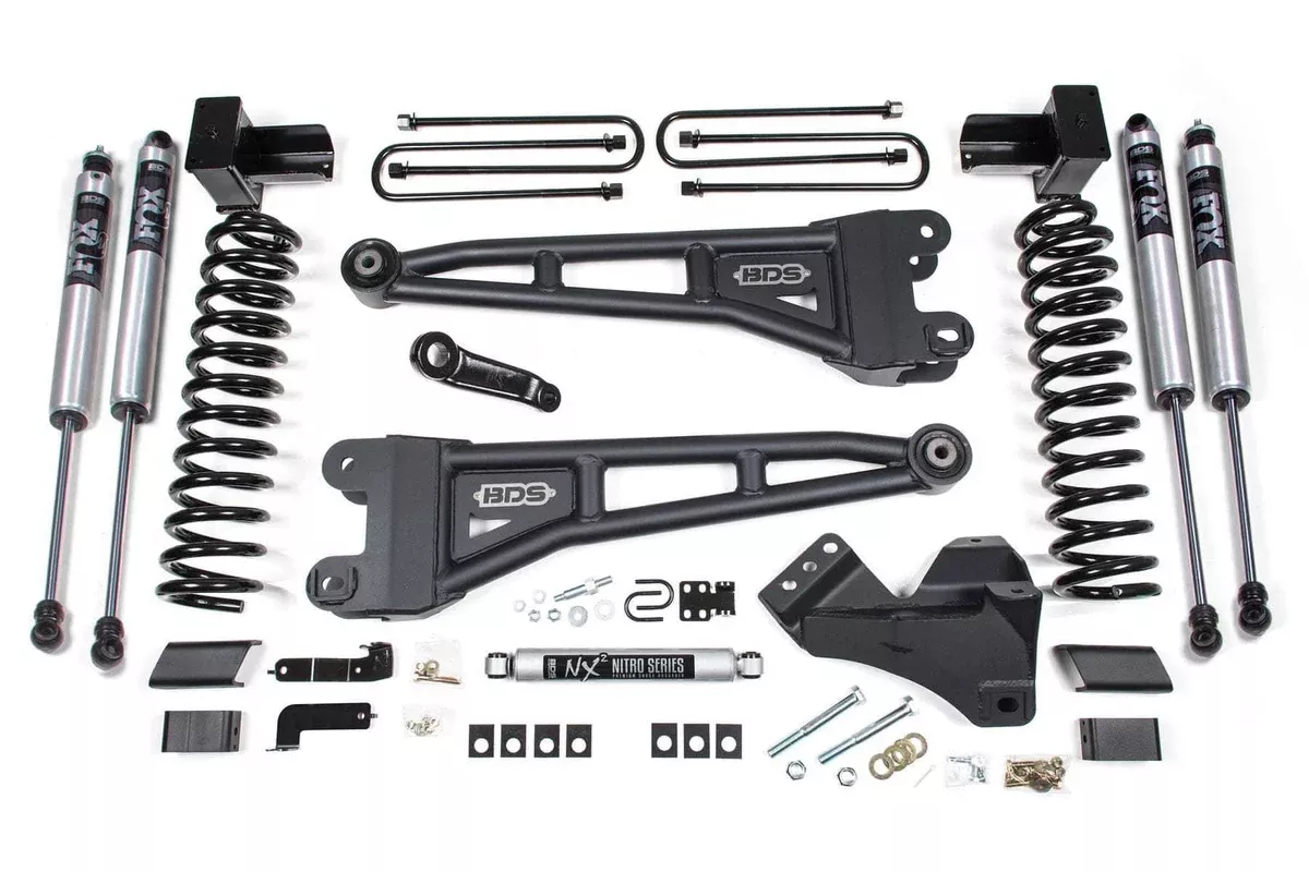 4" RADIUS ARM LIFT KIT W/ FOX 2.0 SHOCKS 20-22 F-350 DUALLY 4WD DIESEL-BDS1563FS
