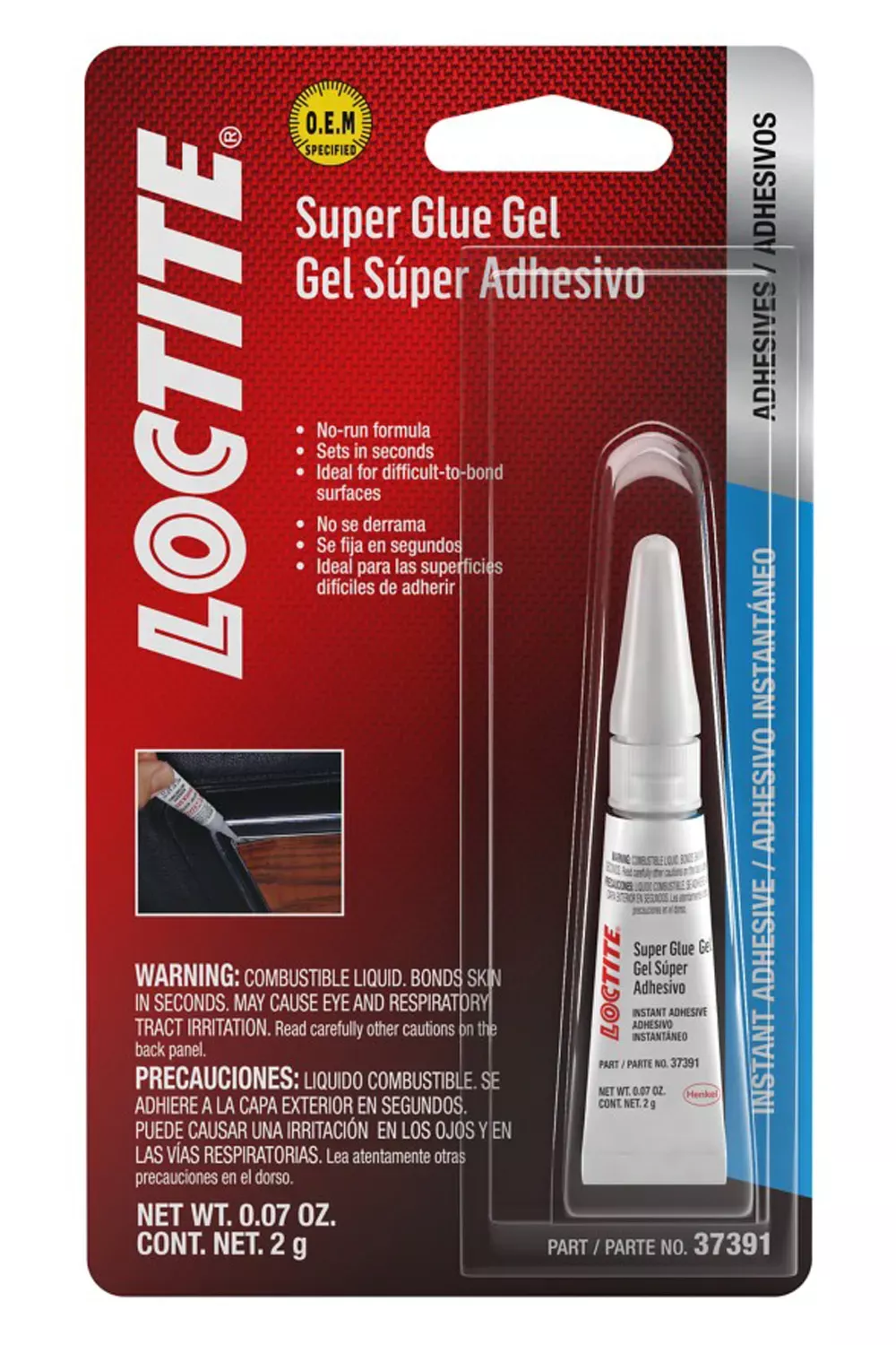 483624 -Loctite 37391 Quick Gel Instant Adhesive Super Glue Tube, 2-gram