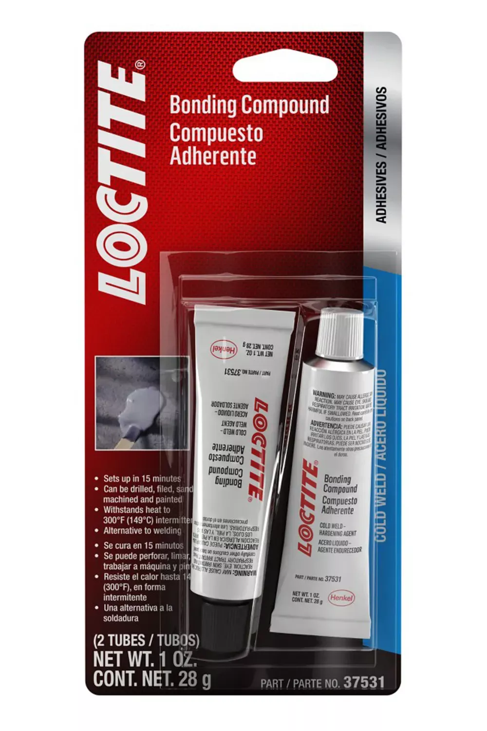 495540 -Loctite 37531 LocWeld Epoxy Bonding Compound Tube, 1-oz., (Pack of 2)