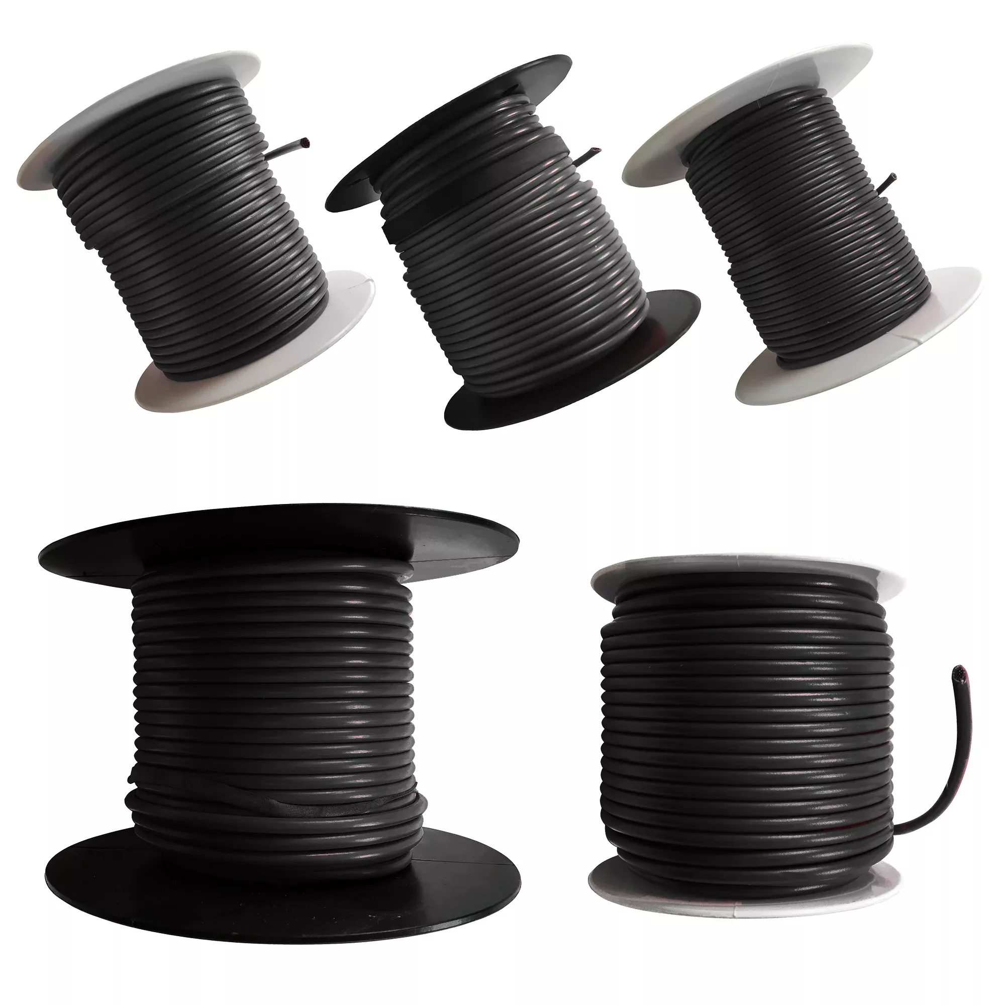 5 Spools Total of 100 Ft. Automotive Electrical Primary Wire - 10 to 18 AWG Gauge - Black or Red