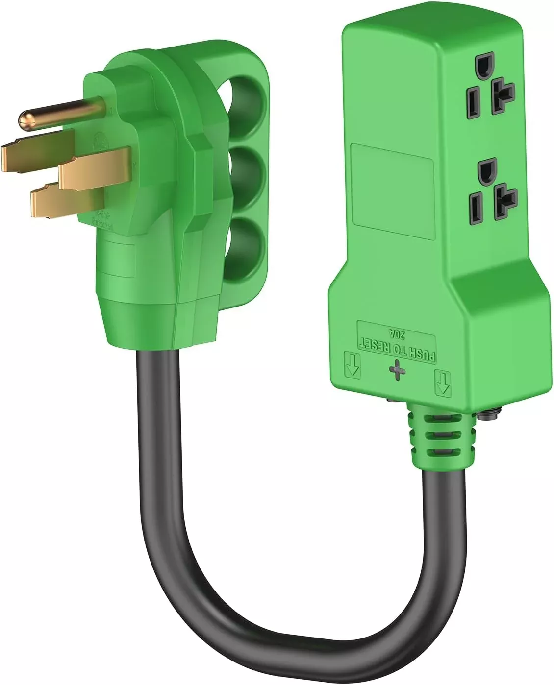 50 Amp to 20 Amp RV Distribution Adapter Cord - 14-50P to 4x 5-20R