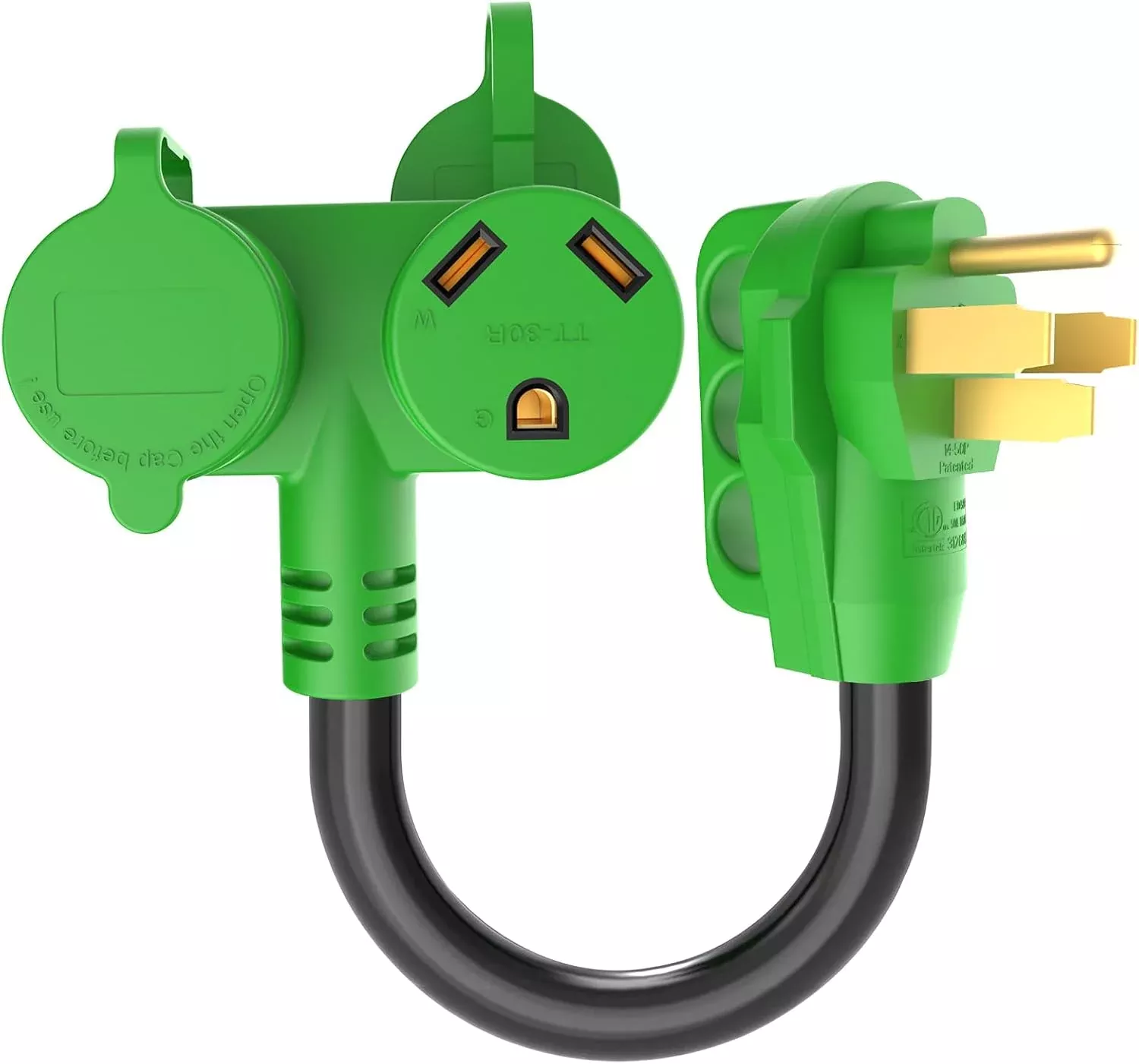 50 Amp to Dual 30 Amp RV Splitter Adapter - 14-50P to Dual TT-30R