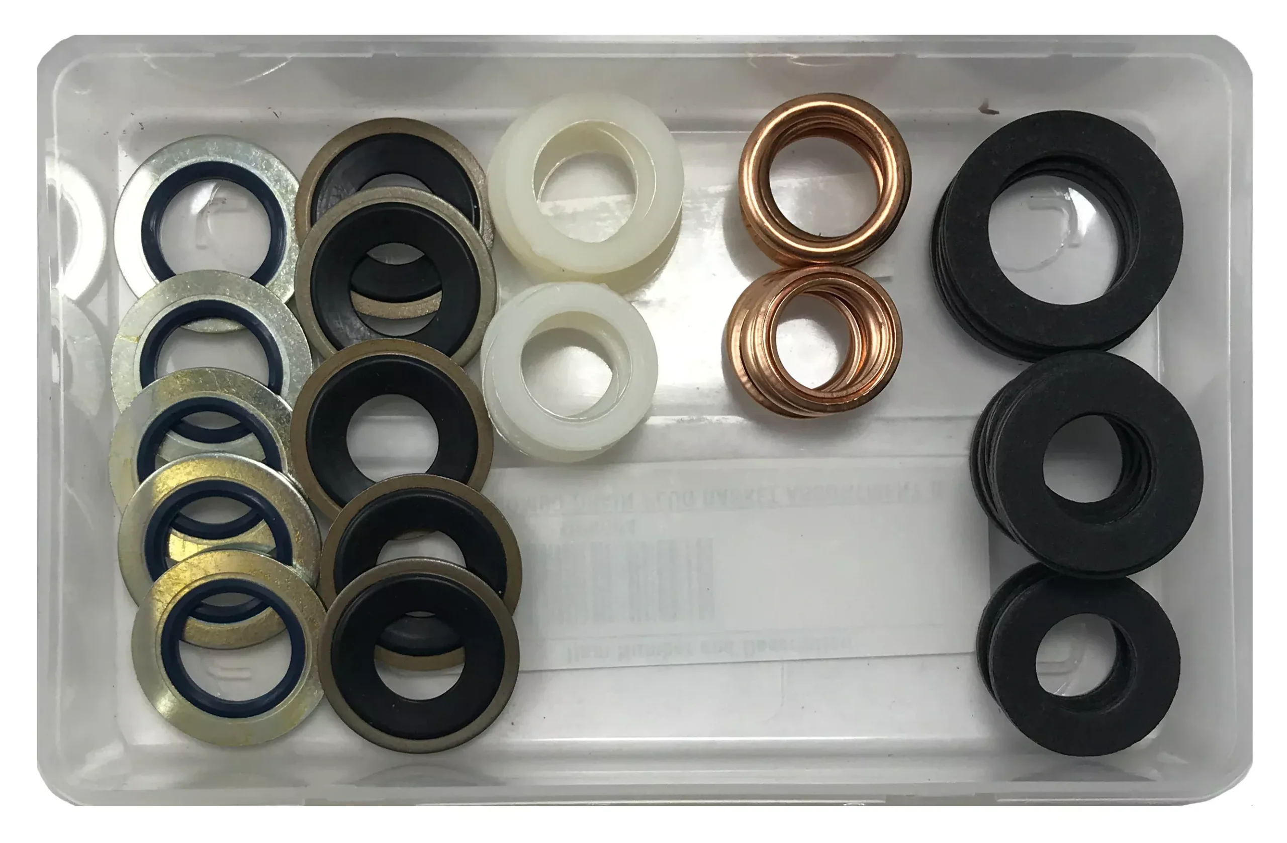 50 Piece Oil Drain Plug Gasket Assortment Kit - Crushable, Fiber, Nylon, Metal-Rubber
