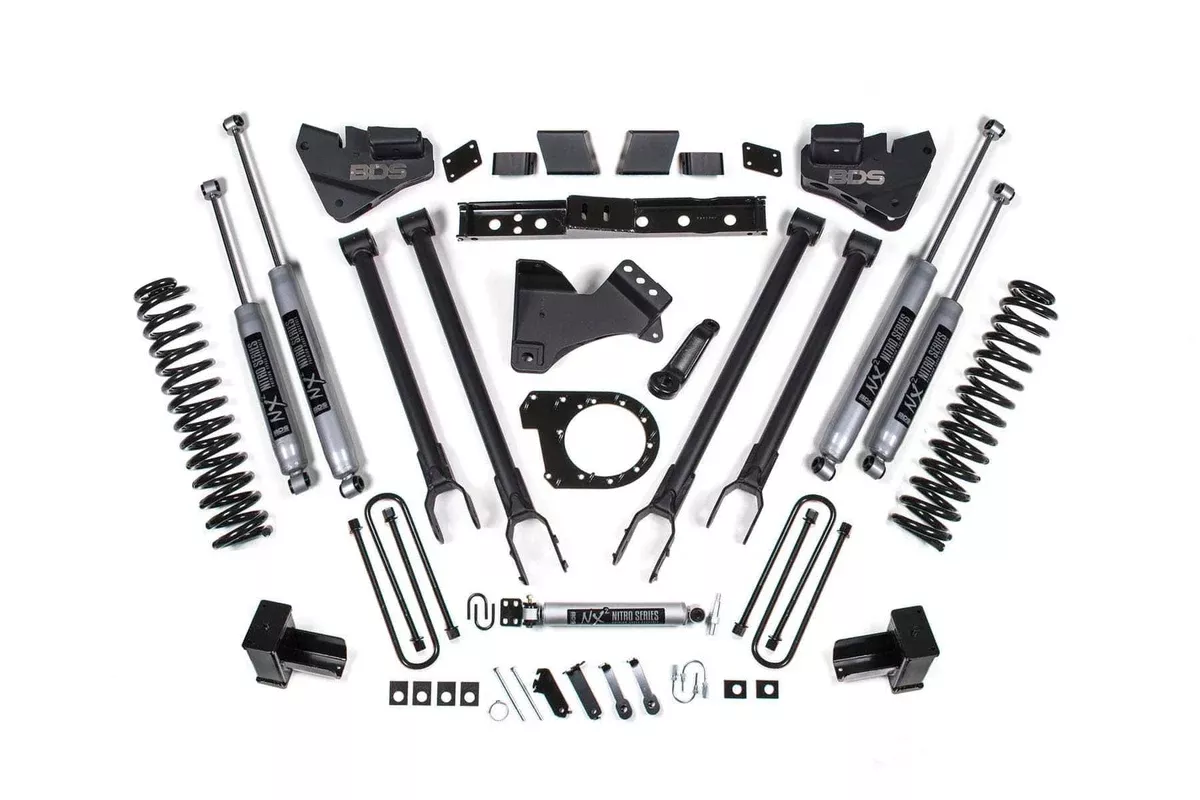 6" 4-LINK LIFT KIT W/ NX2 SHOCKS 20-22 F-350 4WD DUALLY DIESEL-BDS1574H