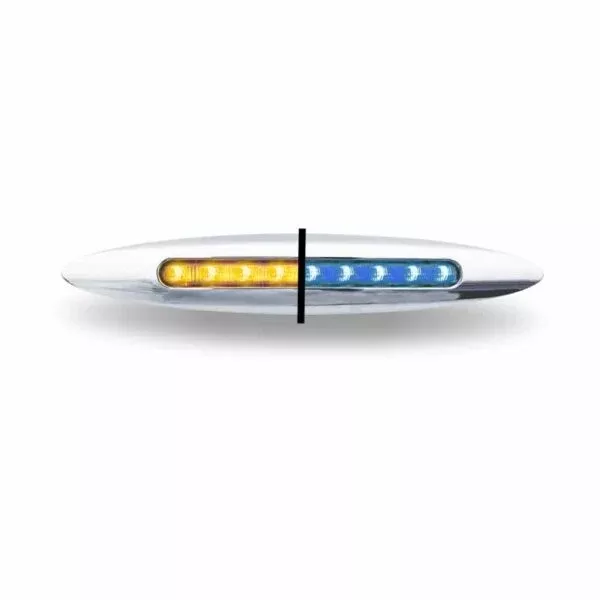 6″ Amber Marker to Blue Auxiliary Slim Flatline LED Light – 9 Diodes