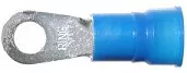 6 AWG Ring Terminal - Vinyl Insulated Blue 1/4" Stud - 10 or 100 Pack