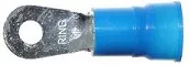 6 AWG Ring Terminal - Vinyl Insulated Blue #10 Stud - 10 or 100 Pack