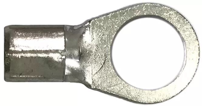 6 Gauge Non-Insulated Ring Terminal - 5/16" Stud - 25 to 1000 Pack - Made in USA