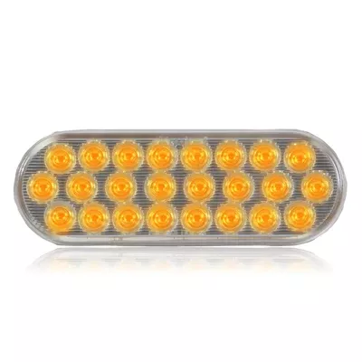 6" Oval Amber/Clear Warning Light
