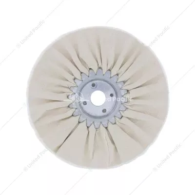 6" WHITE TREATED AIRWAY BUFF - 5/8" & 1/2" ARBOR