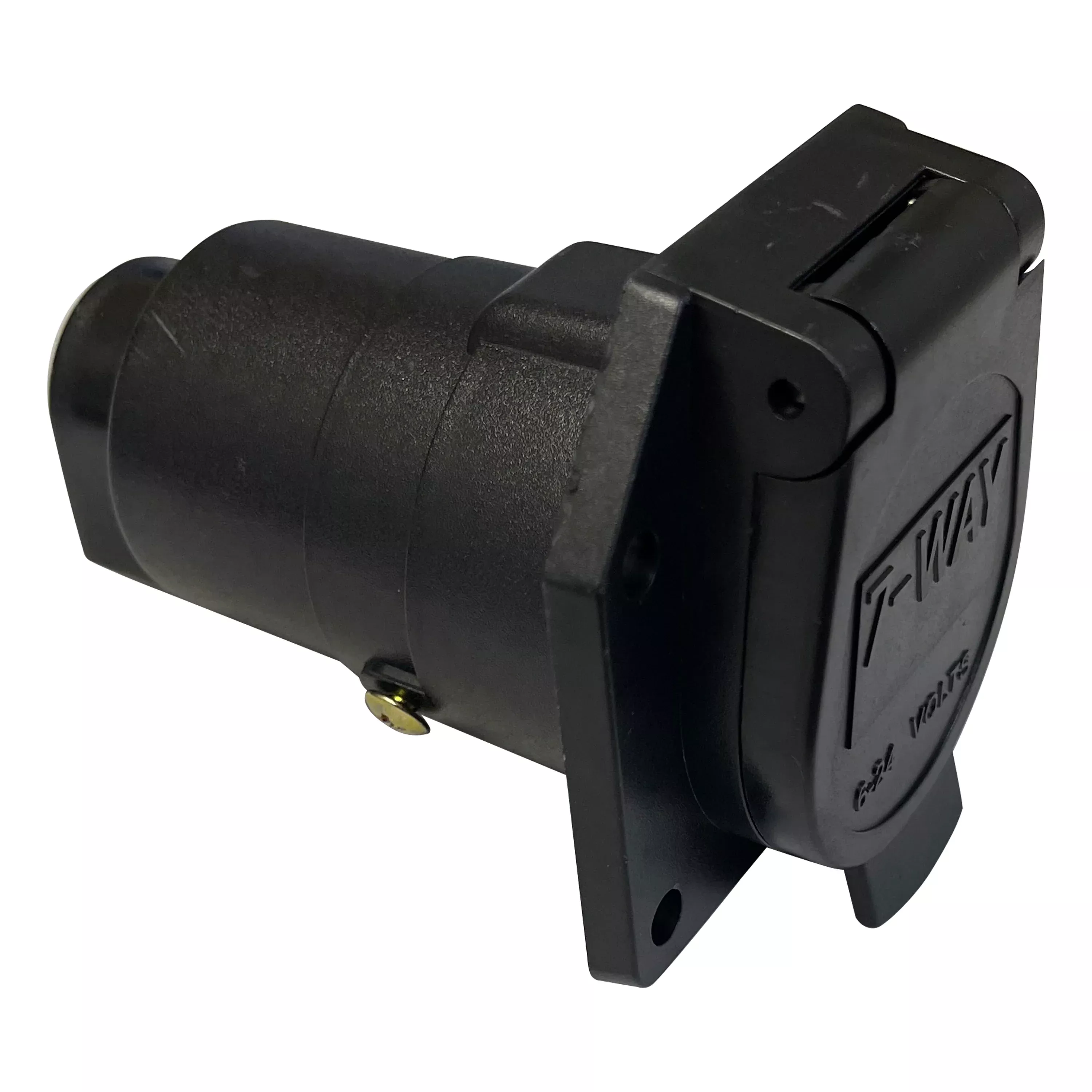 7-Way RV Trailer Socket - Round Pin Connector - Weather-Resistant Housing