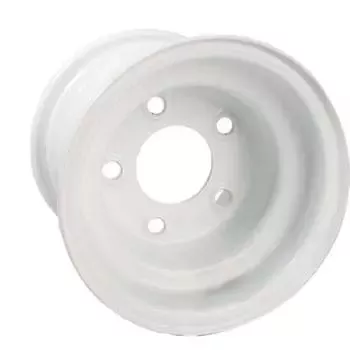 8×3.75 White Steel Wheel (Centered)