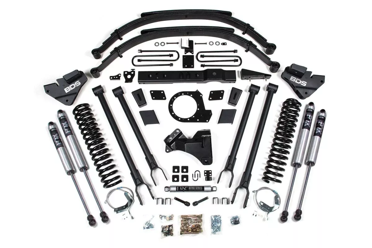 8" 4-LINK LIFT KIT W/ FOX 2.0 SHOCKS 17-19 S/DUTY 4WD DIESEL-BDS1541FS