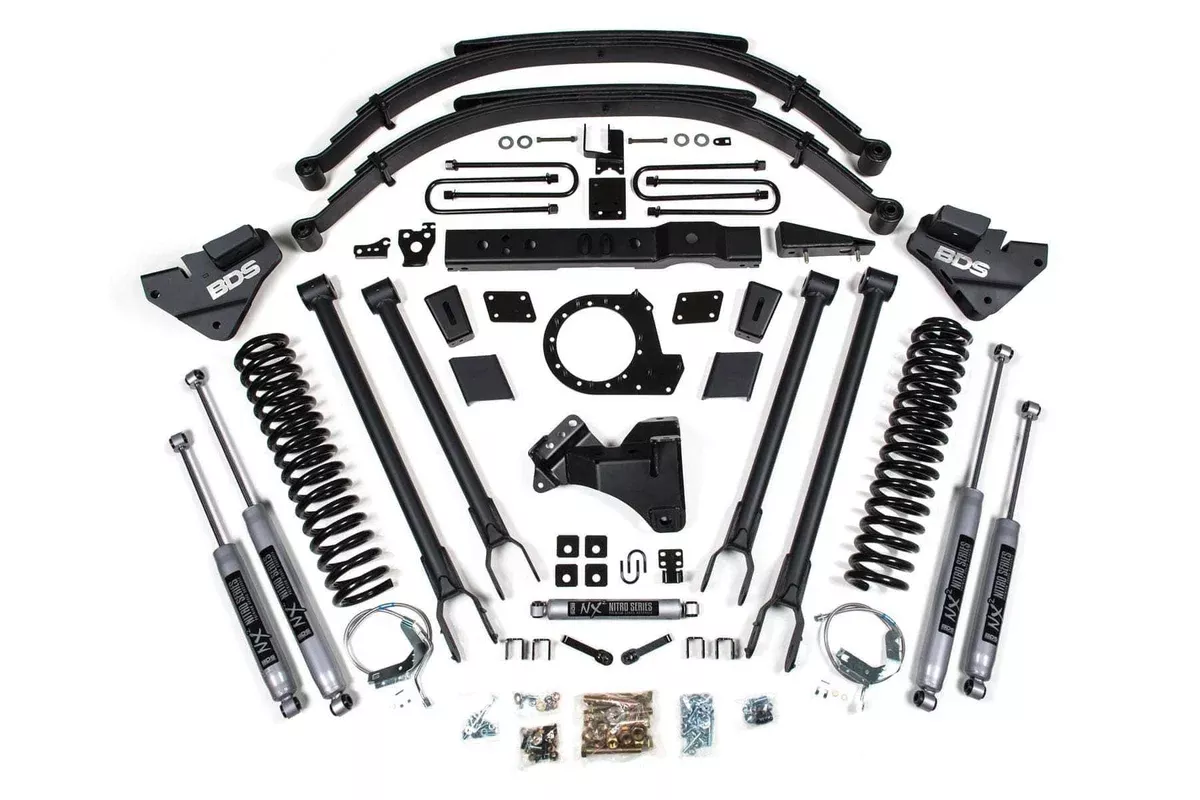 8" 4-LINK LIFT KIT W/ NX2 SHOCKS 17-19 S/DUTY 4WD DIESEL-BDS1541H