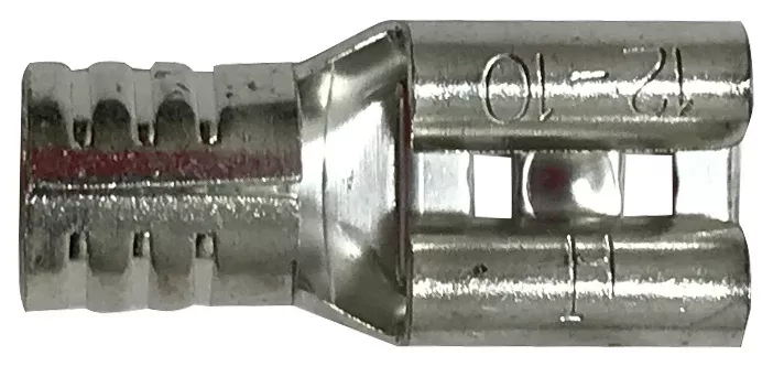 8 AWG Non-Insulated Female Quick Disconnect Terminals - .250 Tab Crimp Brass - 100 to 1000 Pack - Made in USA