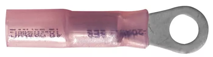 8 AWG Red Heat Shrink & Crimp Ring Terminal - #10 Stud - 10 to 500 Pack