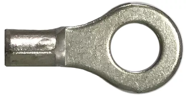 8 Gauge Non-Insulated Ring Terminal - 1/4" Stud - 25 to 1000 Pack - Made in USA